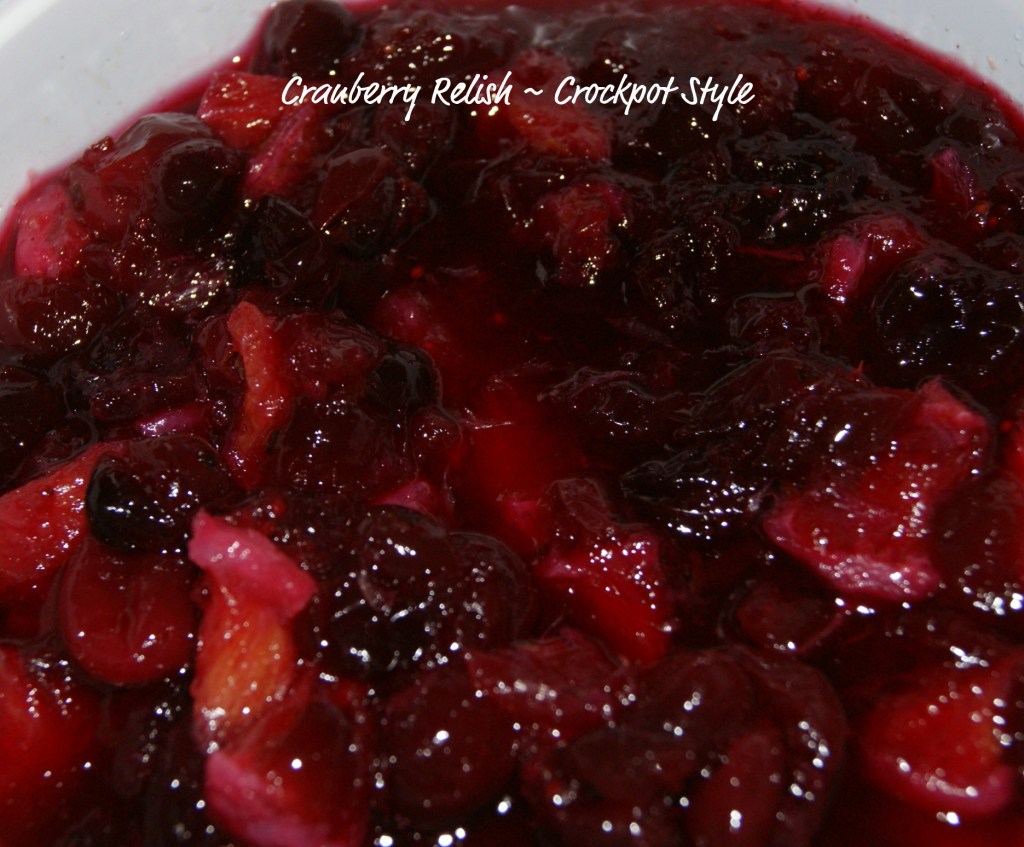 Menu Plan Monday – October 26, 2015 and Cranberry Relish
