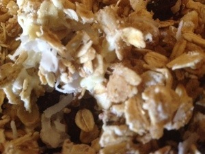 white chocolate granola