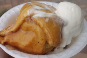 The apple dumpling and ice cream Hubby and I shared