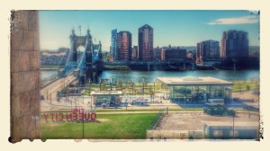 View of the Ohio River from the Freedom Center