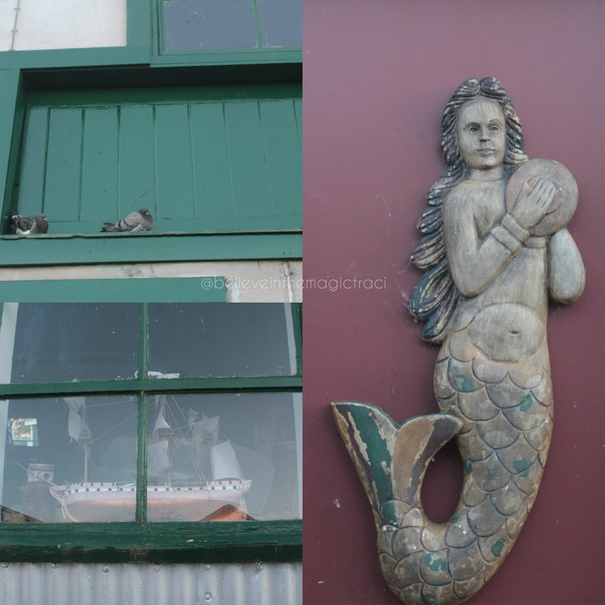 random decorations on boat houses